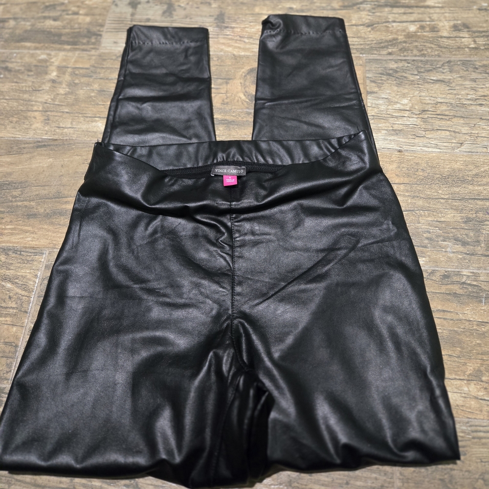 Vince Camuto Black Faux Leather Legging Pants